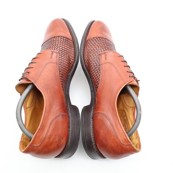 Allen Edmonds Lauderdale Men's 10 D Woven Cap Toe Derby Oxford Dress Shoes USA - Picture 6 of 11